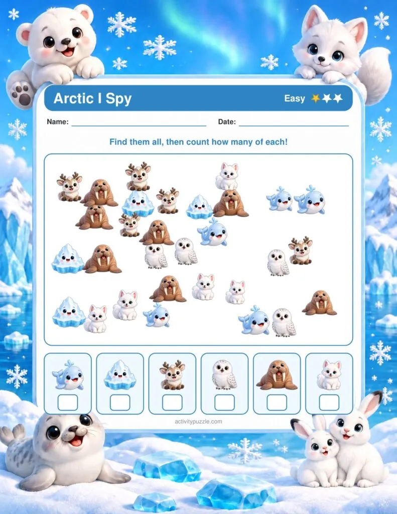 Arctic I Spy Count and Find (Grades 2-4) — page 1