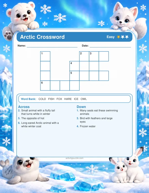 Arctic crossword sample preview