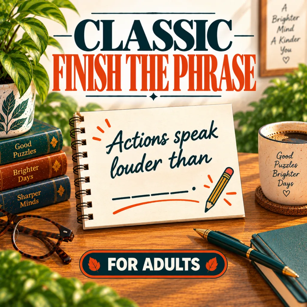 Classic Finish the Phrase for Adults – printable PDF cover