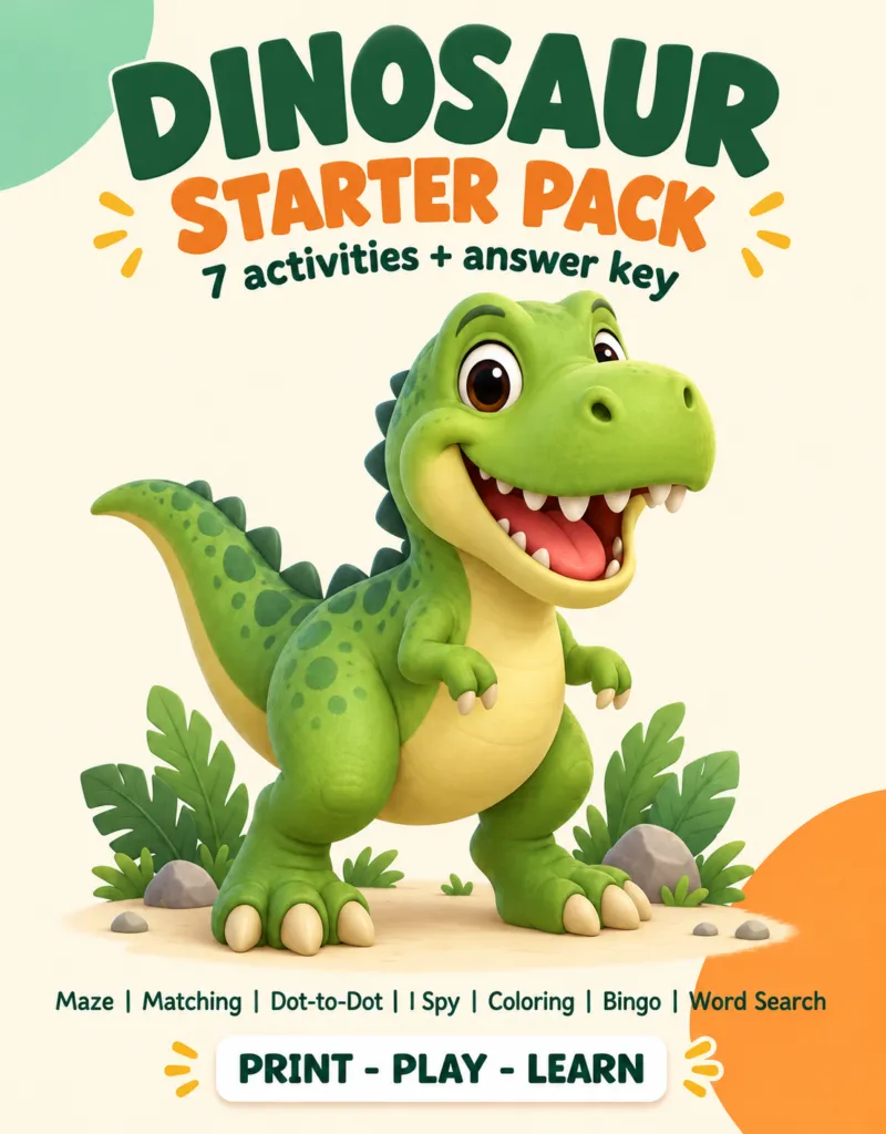 Dinosaur Starter Pack — 7 activities plus an answer key