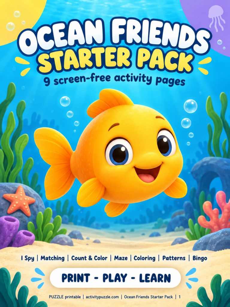 Ocean Friends Starter Pack - free printable activity pack cover