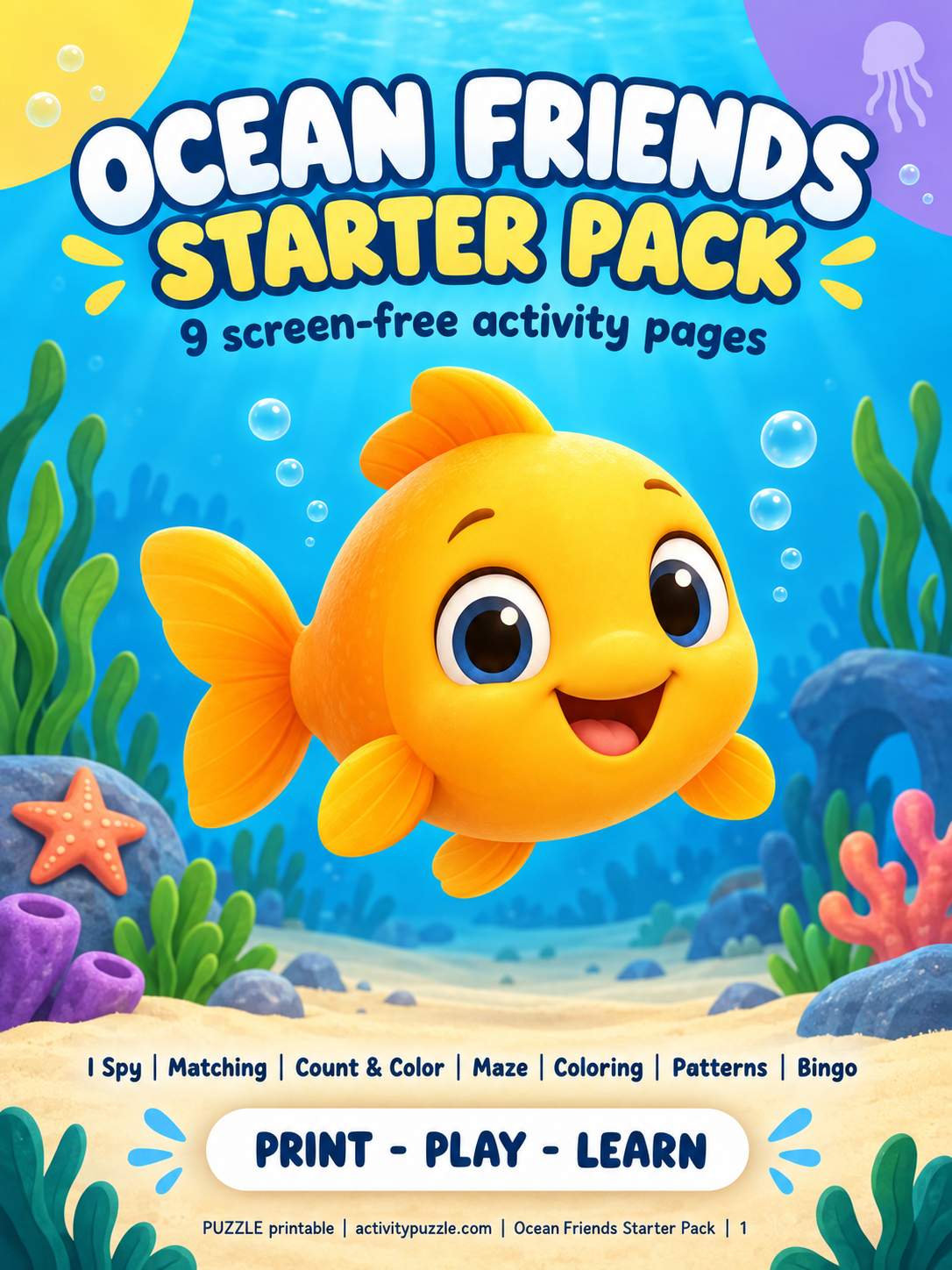 Ocean Friends Starter Pack - free printable activity pack cover