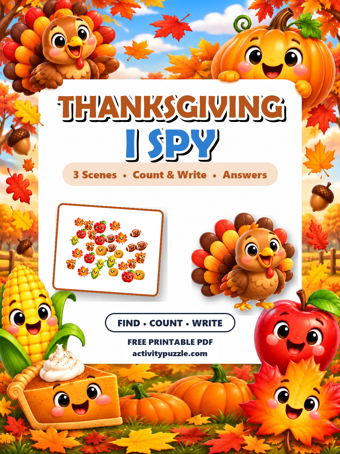 Thanksgiving I Spy Count and Find (Grades 2-4) printable cover