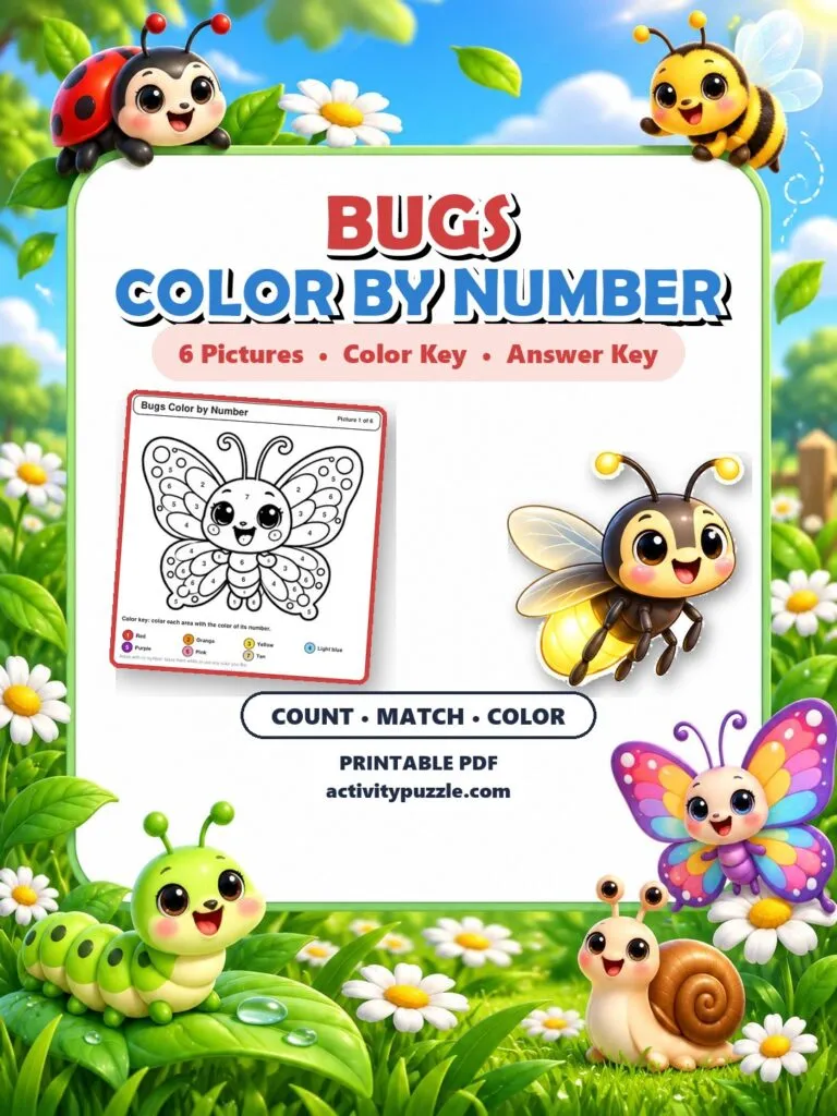Bugs Color by Number – printable PDF cover