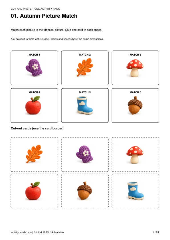 Cut Fall kit: color activity