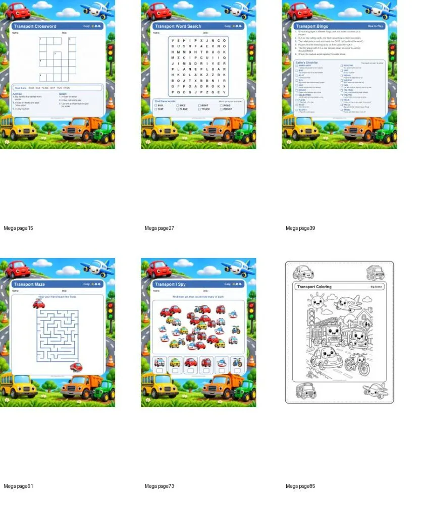 Transport other formats overview printable preview