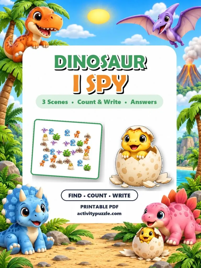 Dinosaur I Spy Count and Find (Grades 2-4) – printable PDF cover
