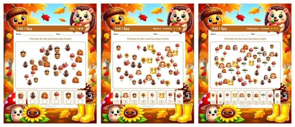 Preview 1 from Fall I Spy Count and Find (Grades 2-4)