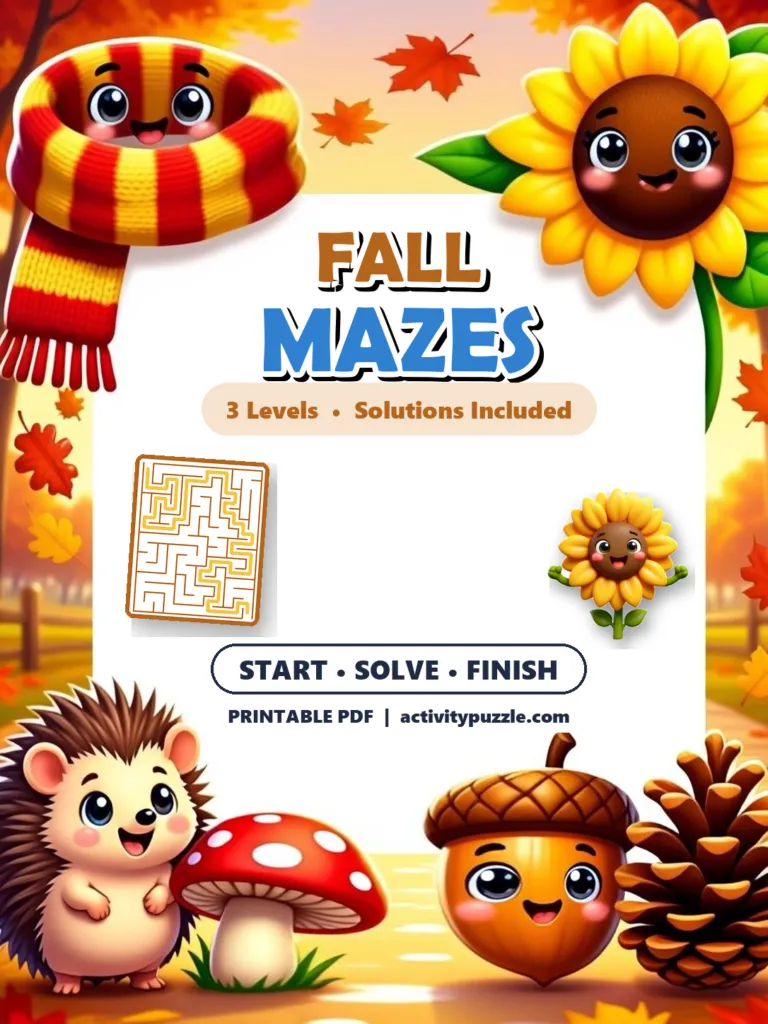 Cover of Fall Maze Puzzles (Grades 2-4)