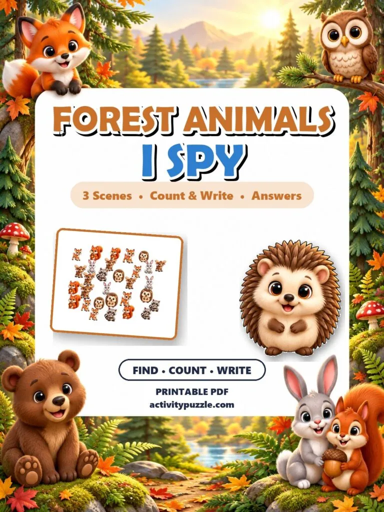 Forest Animals I Spy Count and Find (Grades 2-4) – printable PDF cover