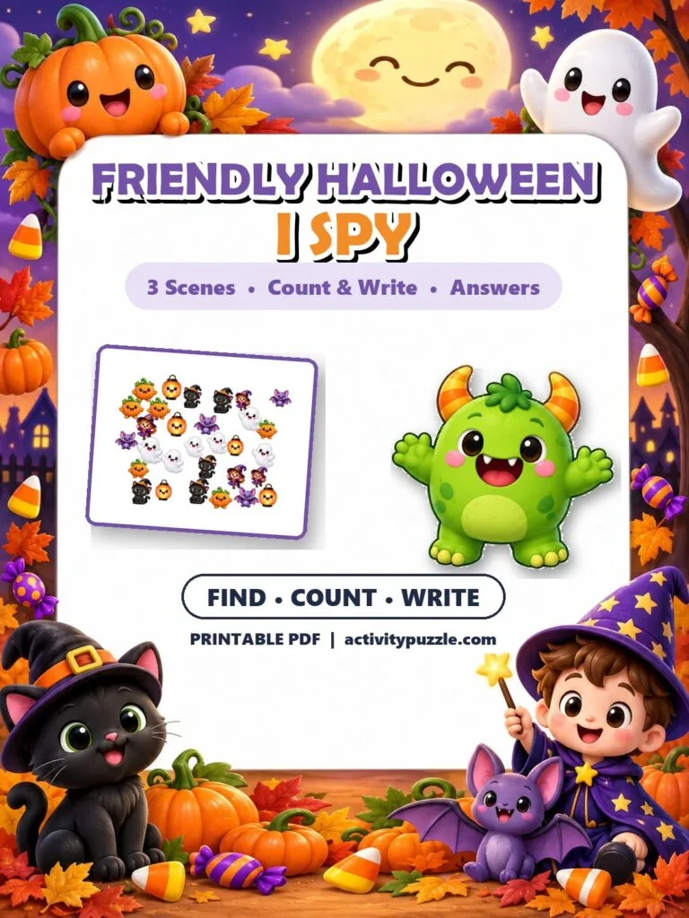 Friendly Halloween I Spy Count and Find (Grades 2-4) – printable PDF cover
