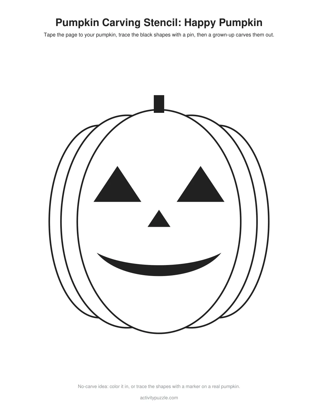 Friendly Pumpkin Carving Stencils – printable PDF cover