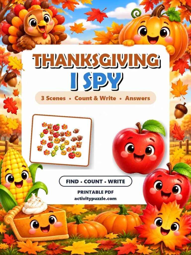 Thanksgiving I Spy Count and Find (Grades 2-4) – printable PDF cover