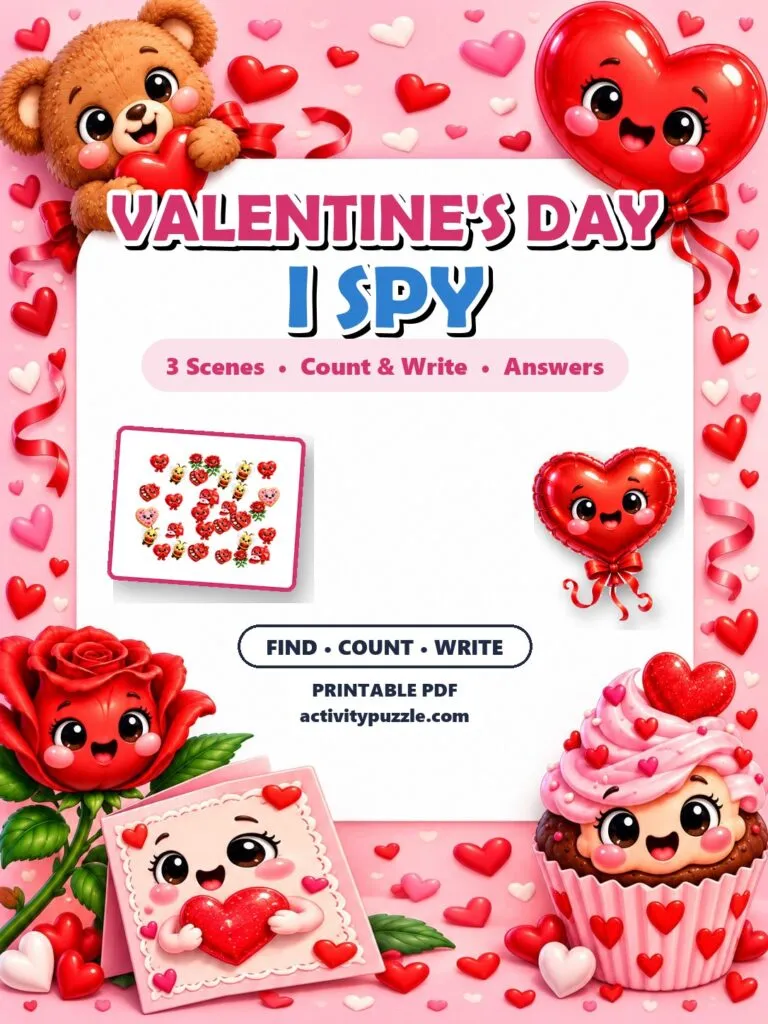 Valentine’s Day I Spy Count and Find (Grades 2-4) – printable PDF cover