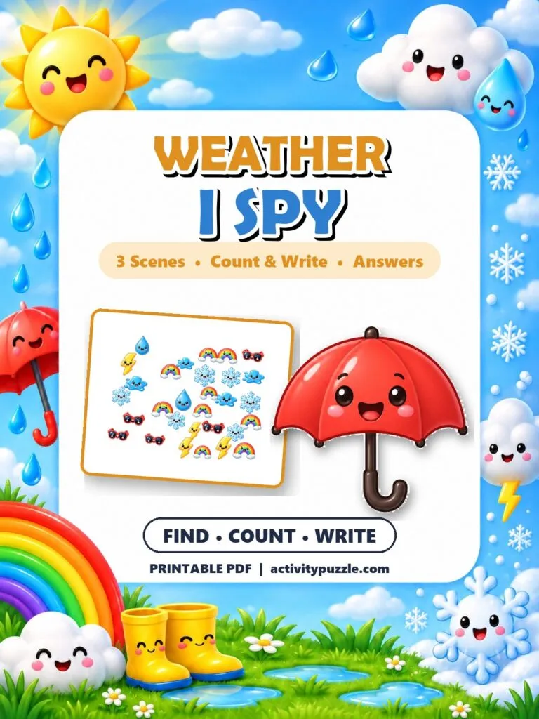 Weather I Spy Count and Find (Grades 2-4) – printable PDF cover